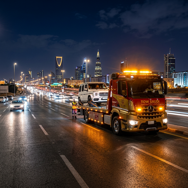Professional tow truck in Riyadh
